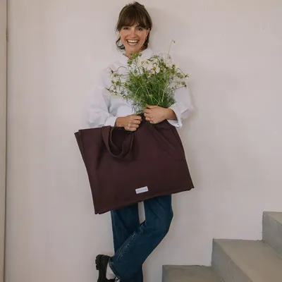 Sacs et cabas - Grand cabas en épaisse toile de coton bio. - LES PENSIONNAIRES