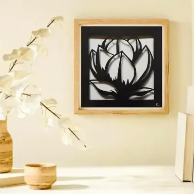 Other wall decoration - Black Paper Cut - Handmade Cutting - MAGNOLIA FLOWER - LUMBRA BY PELLAS