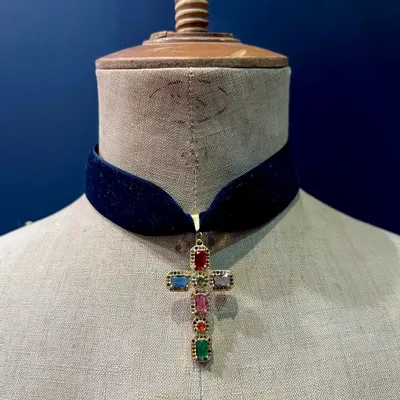 Jewelry - Necklace Giulietta - Choker Velvet Blue - FASCINATO