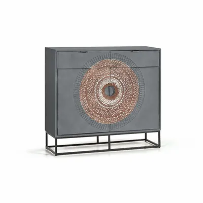 Chests of drawers - Mango wood chest of drawers and gray and brown metal legs - GINER Y COLOMER
