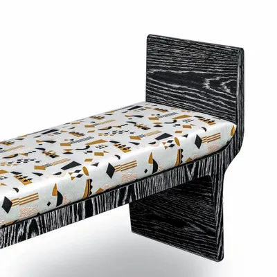 Bancs - Copacabana Banc en Placage de Chêne Cérusé Noir - DUISTT