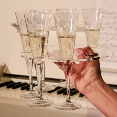 Accessoires pour le vin - Festa Sì! - Plateau à verre à vin rond en plexiglas - EGOUNDESIGN