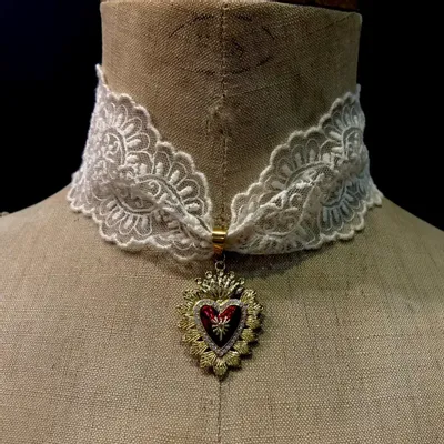 Bijoux - Choker Tybalt - Dentelle blanche - FASCINATO