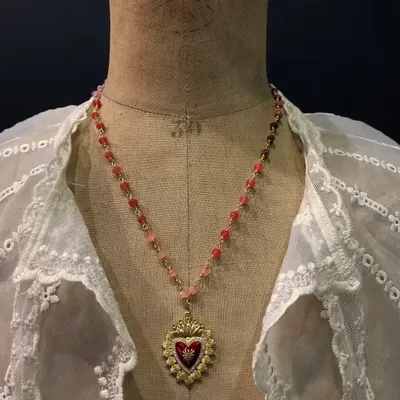 Bijoux - Collier Tybalt - Pierres roses - FASCINATO