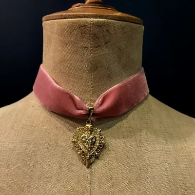 Bijoux - Choker Verona - Velours rose - FASCINATO