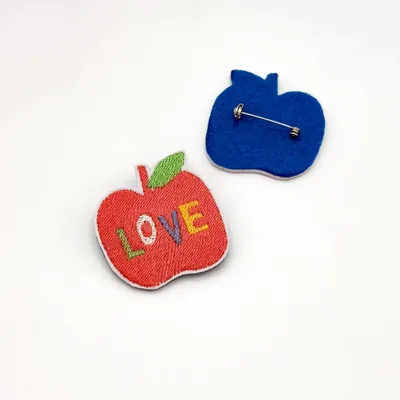 Gifts - "Love Apple" Embroidered Brooch – A Touch of Whimsy and Woven Poetry - PETIT POIRIER