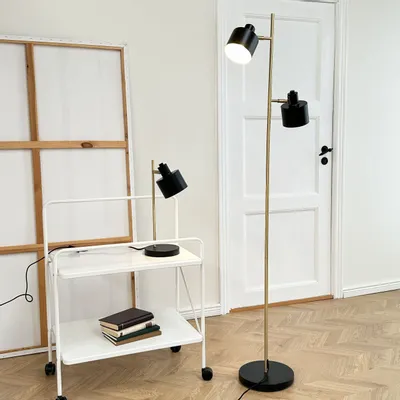 Floor lamps - Ocean Black/ brass floor lamp - DYBERG LARSEN