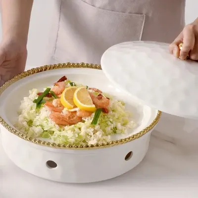 Platter and bowls - PB - Round Chafing Dish - GOLDEN SALERNO - PAMPA BAY