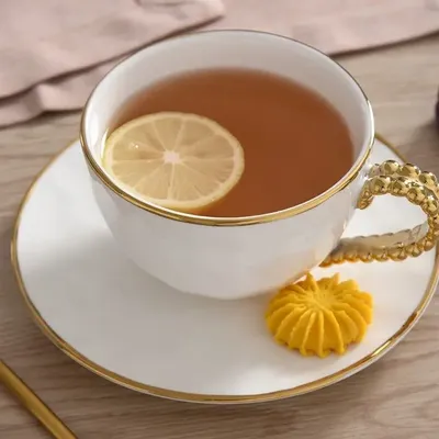 Mugs - PB - Teacup & Saucer - GOLDEN SALERNO - PAMPA BAY