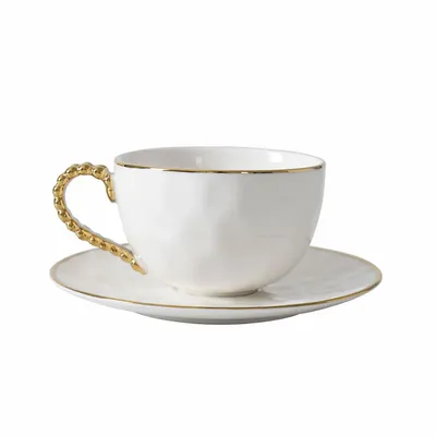 Tasses et mugs - PB - Teacup & Saucer - GOLDEN SALERNO - PAMPA BAY