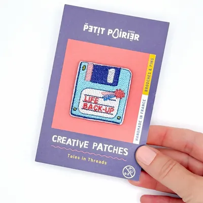 Gifts - Embroidered Brooch “Life Backup” – Emotional Save Activated - PETIT POIRIER