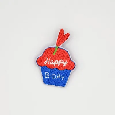 Kids accessories - Embroidered cupcake “Happy Birthday” Brooch - PETIT POIRIER