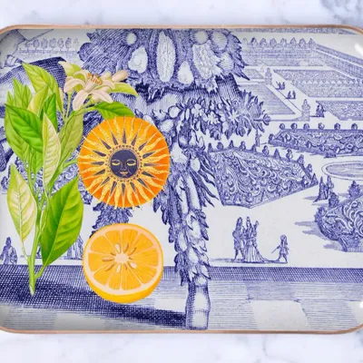 Trays - Enamelled half-size tray\" Versailles\ " - PARADISIO IMAGINARIUM