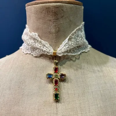 Bijoux - Choker Giulietta - Dentelle blanche - FASCINATO