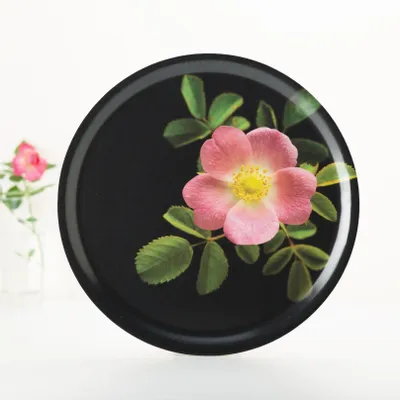 Trays - Round wooden serving tray - Wild rose 38 cm - MONBOPLATO