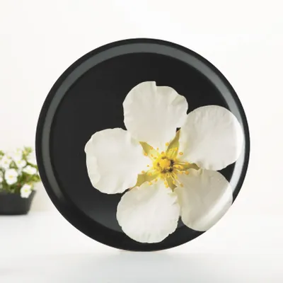 Trays - Round wooden serving tray - Burnet rose 38 cm - MONBOPLATO
