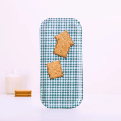 Children's mealtime - Rectangular wooden tray 27x20 cm - Trompe l'oeil Petits Beurre - MONBOPLATO