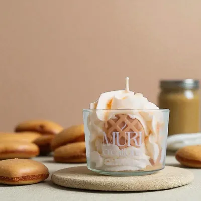 Cadeaux - Bougie parfumée Nougat blanc - 150ml - MURI CREATIONS