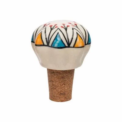 Assiettes au quotidien - Bouchon de bouteille en céramique et en liège FLORAL - TRANQUILLO