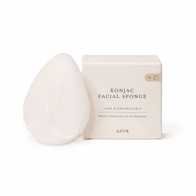 Beauty products - Konjac facial sponge | Sustainable + Natural beauty tool - AZUR NATURAL BODY CARE