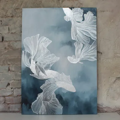 Office design and planning - « Carps » Series of handmade textured abstract paintings - MATISS ART STUDIO