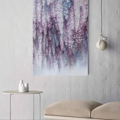 Office design and planning - “Wisteria” Handmade Textured Abstract Painting Series - MATISS ART STUDIO