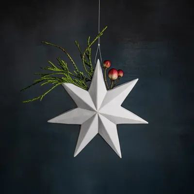 Other Christmas decorations - Noel - star-shaped pendant vase, porcelain, white - KLATT OBJECTS