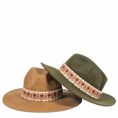 Hats - Chapeau feutre bord large GALON ETHNIC - TRAVAUX EN COURS...