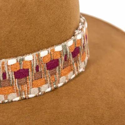 Chapeaux - Chapeau feutre bord large GALON ETHNIC - TRAVAUX EN COURS...