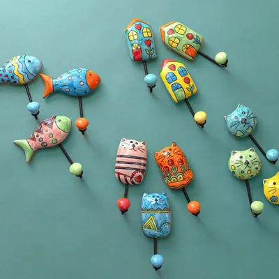 Children's decorative items - Wall hook CAT, MEOW, FIN FRIENDS & CUTE HOUSES - TRANQUILLO
