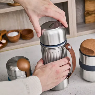 Fountains - Explorer Duo Flask - 1L - 2 cups - Stainless Steel - BLACK+BLUM EUROPE