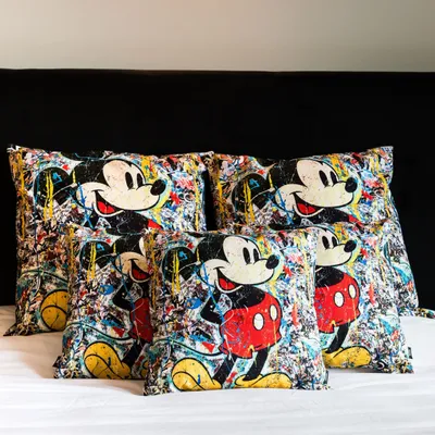 Fabric cushions - Mickey Decorative Pillow 45 x 45 - Design by Anne Mondy - ARTDECORIS