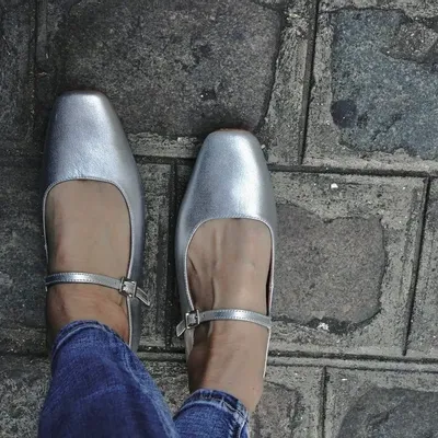 Shoes - Metallic silver leather Mary Janes – handcrafted in Spain - ATELIER COSTÀ