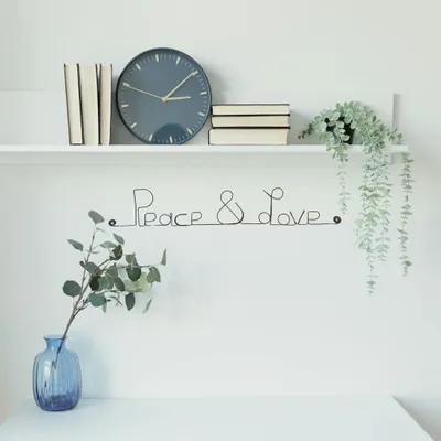 Autres décorations murales - Décoration Murale en Fil de Fer "Peace & Love" - à punaiser - BIJOUX DE MUR