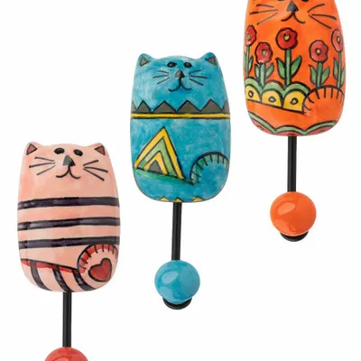 Children's decorative items - Wall hook CAT, MEOW, FIN FRIENDS & CUTE HOUSES - TRANQUILLO