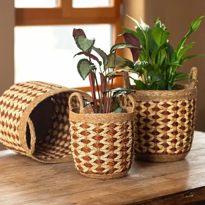 Storage boxes - Storage Baskets SEAWEED Set of 3 - TRANQUILLO