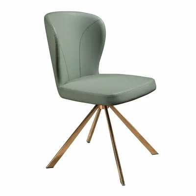 Chaises - Chaise pivotante en simili-cuir vert clair - ANGEL CERDÁ