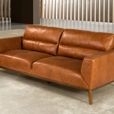 Sofas - 3 seater buffalo cow leather sofa - ANGEL CERDÁ