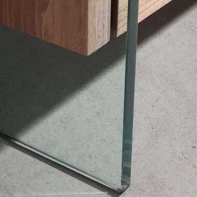 Buffets - Meuble TV en noyer avec côtés en verre - ANGEL CERDÁ