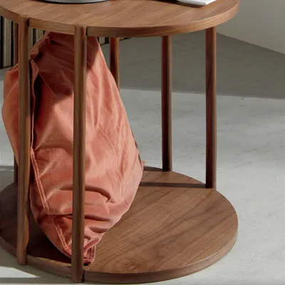 Coffee tables - Walnut round corner table - ANGEL CERDÁ