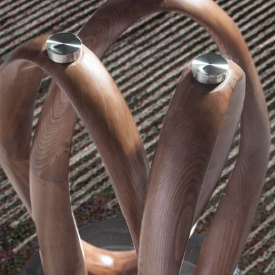 Tables Salle à Manger - Table de salle à manger ovale demi-ronde en verre trempé et noyer - ANGEL CERDÁ