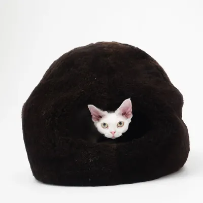 Lits - Grotte Naturelle en Laine pour Animal – Marron - MELLOW CONCEPT STORE