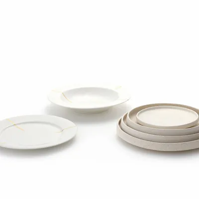 Everyday plates - [HANWOOL DESIGN] Stone Ceramic Plate, Gold Time Plate - K-CERAMIC