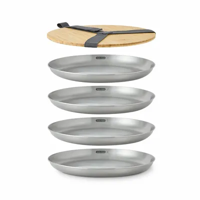 Cuisines de jardin - Ensemble d'assiette -  4 pièces - Acier Inoxydable - BLACK+BLUM EUROPE