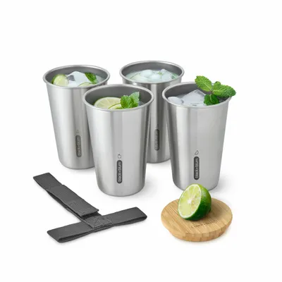 Cuisines de jardin - Ensemble de verres en Inox inoxydable - 4 pièces - Outdoor collection - BLACK+BLUM EUROPE