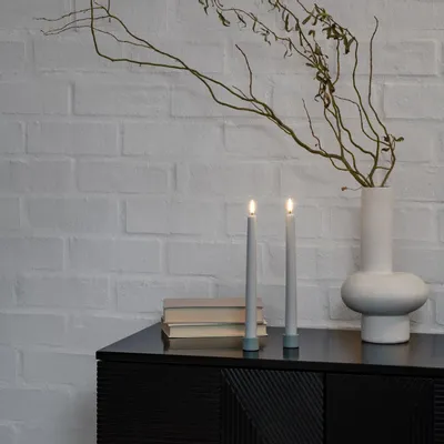 Éclairage LED - Oyster Grey Classic Taper Candle - UYUNI LIGHTING