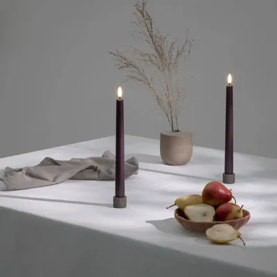 Éclairage LED - Dusty Mulberry Classic Taper Candle - UYUNI LIGHTING