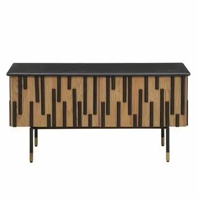 Buffets - MEUBLE DE RANGEMENT'ART DECO' CHENE NOIR/BEIGE - FANCY