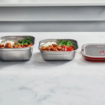 Outdoor kitchens - Multifunction Food Boxes -Microwave safe Stainless steel Square - BLACK+BLUM EUROPE