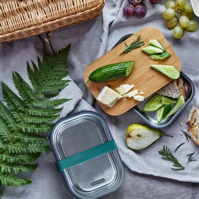 Food storage - Stainless Steel  3 in 1Lunch Box - 1L Large - BLACK+BLUM EUROPE